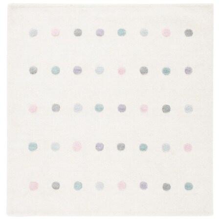 Safavieh 5 x 5 ft. Kids 805A Hand Loomed Square Area Rug, Ivory SFK805A-5SQ